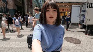 【ノーブラ散歩】商店街は人が多すぎました…