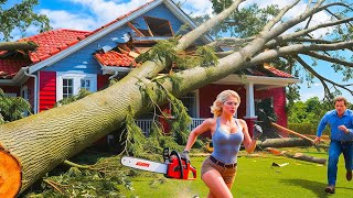Dangerous Fastest Idiots Cutting Tree Fails Skill With Chainsaw | Tree Falling on Houses #3