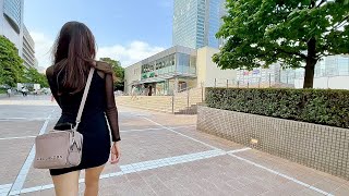 [4K] Black One Piece Take a walk with her in Minami-Shinjuku (Yoyogi Station - Southern Terrace)