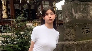 【ノーブラ散歩】誰もいない神社と思ったら