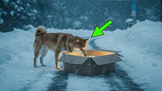野良犬が雪の中を箱を引きずる――中身に心が砕ける！