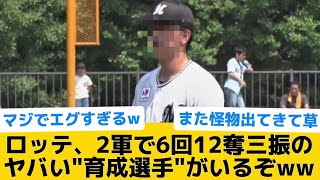 【衝撃】ロッテ、2軍で6回12奪三振のヤバい"育成選手"がいるぞww【千葉ロッテマリーンズ】【プロ野球反応集】