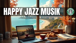 HAPPY JAZZ MUSIK - ポジティブなボサノバジャズと穏やかな波でストレス解消できる朝のカフェの雰囲気