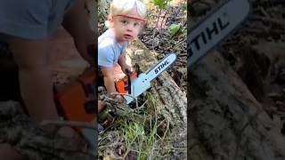 Kid's Stihl chainsaw #stihl #waylonsworld #apple