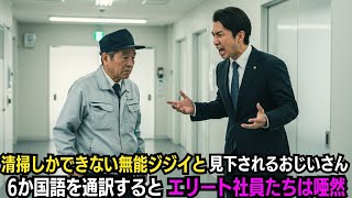 清掃員しかできないのかと見下されるおじいさんが→6か国語を通訳するとエリート社員たちは唖然…