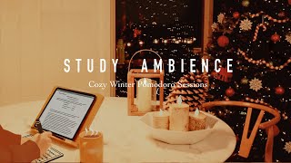 3-HOUR FOCUS SESSIONS🎄/ Fireplace Sound/ POMODORO STUDY WITH ME/ Cozy Winter Night/ Timer and Alarm