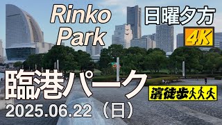 【濱徒歩】日曜夕方の臨港パーク Rinko Park【4K】