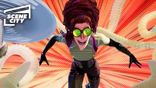 スパイダーマン:スパイダーバース｜オクトパス博士、現る（映画シーン） | キャプション付き