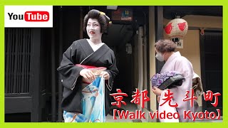 【京都Walk/祇園/舞妓】外国人観光客も行き交う路地の人間模様にほっこり…😊先斗町🦆🍁折り目正しい新人芸妓さんのお披露目&ご挨拶回り🎵😺(秀千代さん襟替え) 1 pm 2024 KYOTO No75