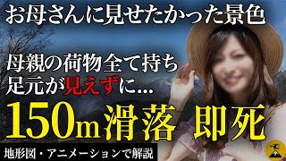 母の目の前で…絵描き山ガールの過ち…奥多摩滑落事故2003年【地形図とアニメで解説】