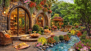 Peaceful Summer Jazz at Outdoor Cafe Ambience | Soothing Bossa Nova Jazz for a Calm and Happy Day