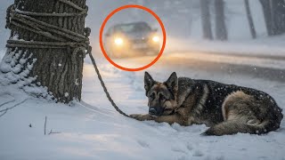 寒さに縛られ、息も絶え絶えのシェパード犬… しかし、この男性の行動が涙を誘う！