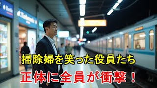 役員たちが掃除婦のおばさんを嘲笑。しかし、彼女の正体に全員が驚愕…！