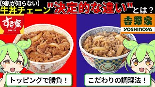 【衝撃】牛丼対決：すき家と吉野家の仁義なき戦い！メニュー・価格・顧客満足度で徹底比較！【ずんダネ】【ずんだもん】【ゆっくり解説】