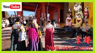 【京都Walk/祇園/舞妓】色鮮やかな振袖美人に外国人観光客も超満足😊新年恒例「通し矢」🎌🎍＆祇園甲部🍁イベント😺美しい舞妓さん芸妓さん達に出会いました🎵😊 12pm 2024 KYOTO No73