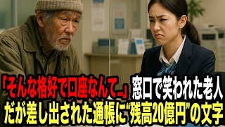 そんな格好で口座なんて窓口で笑われた老人｜だが差し出された通帳に“残高20億円”の文字