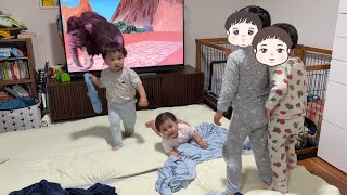 1歳〜4歳の兄達が妹を泣き止ませた方法。
