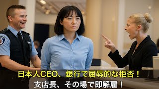 日本人女性CEOが自らの銀行でサービスを拒否され、その場で支店長が解雇された！